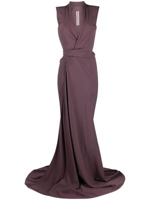 Rick Owens V-neck wrap sleeveless gown - Purple