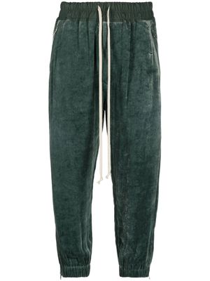 Rick Owens velvet cropped drawstring trousers - Green