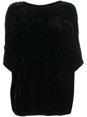 Rick Owens velvet-effect short-sleeved top - Black