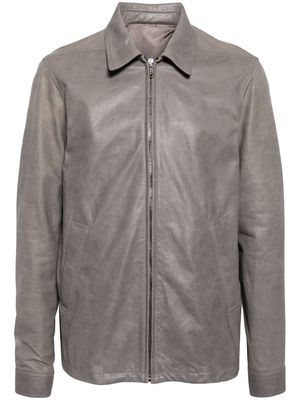 Rick Owens washed leather jacket - Grey