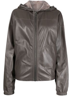 Rick Owens windbreaker leather jacket - 34 DUST
