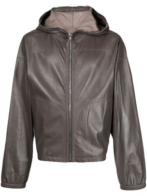 Rick Owens windbreaker leather jacket - Brown