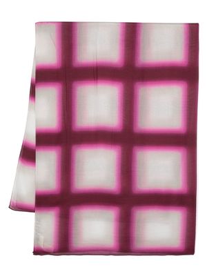 Rick Owens windowpane-print scarf - Pink
