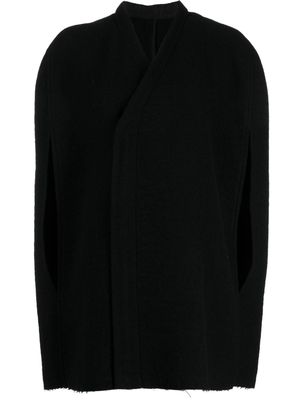 Rick Owens wool cape jacket - Black