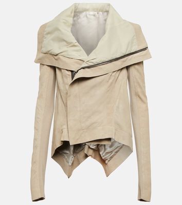 Rick Owens Wool-trimmed leather jacket