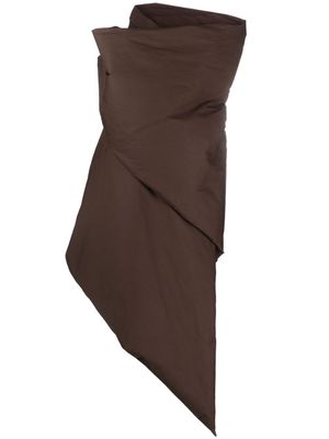 Rick Owens wrap-front puffer gilet - Brown