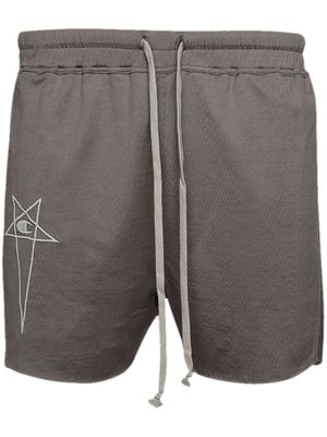 Rick Owens x Champion Dolphin logo-embroidered track shorts - Brown