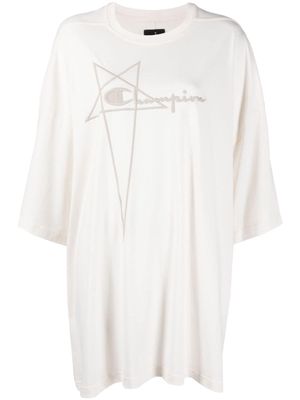 Rick Owens X Champion logo-embroidered cotton T-shirt - Neutrals
