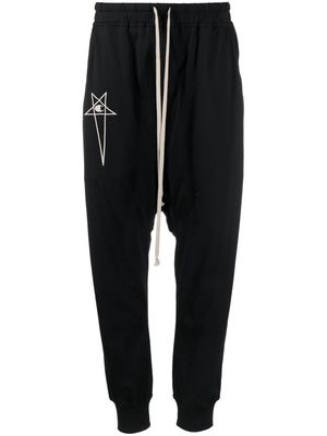 Rick Owens X Champion logo-embroidered drop-crotch trousers - Black
