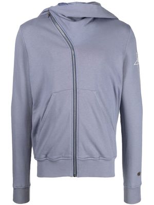 Rick Owens X Champion logo-print zip-up hoodie - Blue