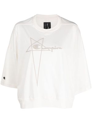 Rick Owens X Champion Tommy logo-embroidered cotton T-shirt - Neutrals