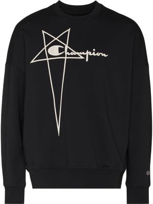 Rick Owens X Champion x Champion logo-embroidered sweatshirt - Black
