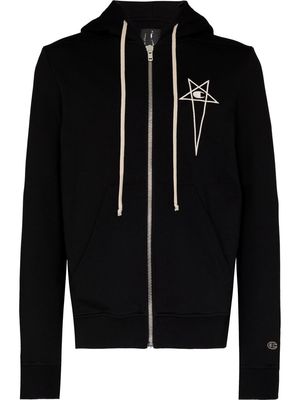 Rick Owens X Champion x Champion logo-embroidered zip-up hoodie - Black