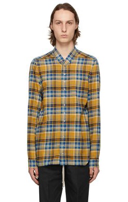 Rick Owens Yellow & Blue Plaid Golf Shirt