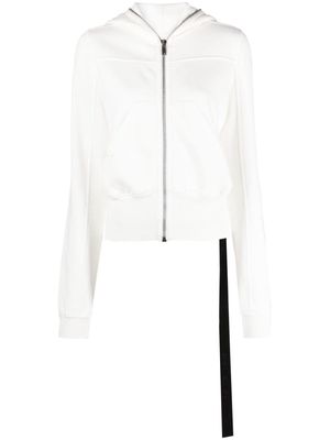 Rick Owens zip-detail cotton hoodie - White