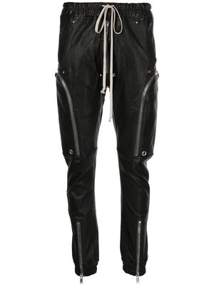 Rick Owens zip-detail slim leather trousers - Black