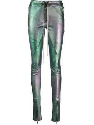 Rick Owens zip-fastening metallic-effect trousers - Grey