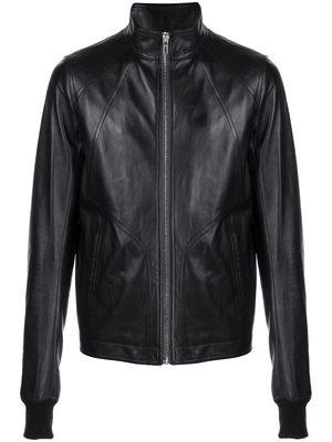 Rick Owens zip-front leather jacket - Black