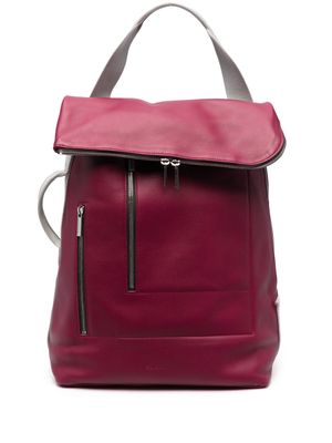 Rick Owens zip-pockets leather backpack - Pink