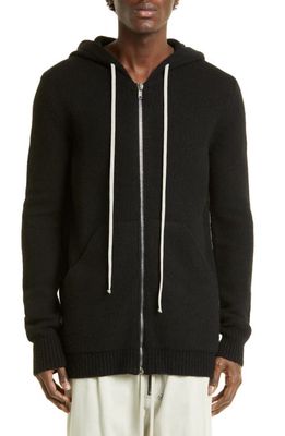 Rick Owens Zip Sweater Hoodie in Black