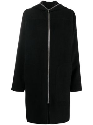 Rick Owens zip-up cashmere coat - Black
