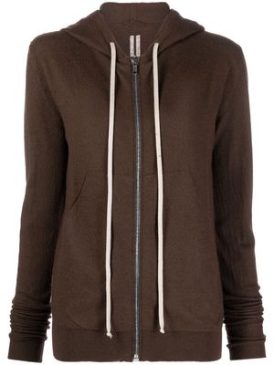 Rick Owens zip-up cashmere hoodie - Brown