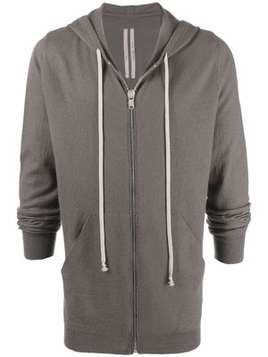 Rick Owens zip-up cashmere hoodie - Grey