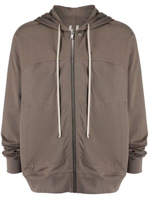 Rick Owens zip-up cotton hoodie - Brown