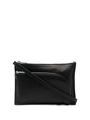 Rick Owens zip-up leather shoulder bag - Black