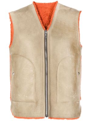 Rick Owens zipped shearling vest - Brown