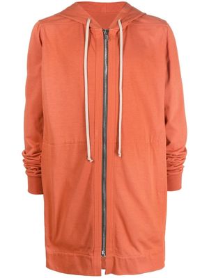 Rick Owens zipped-up drawstring-fastening hoodie - Orange