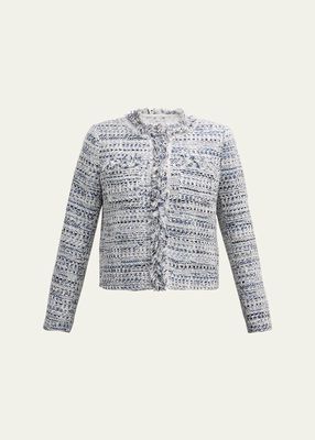 Rickie Fringe & Lace-Trim Tweed Jacket