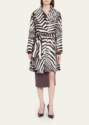 Ricordo Zebra Faux-Fur Coat