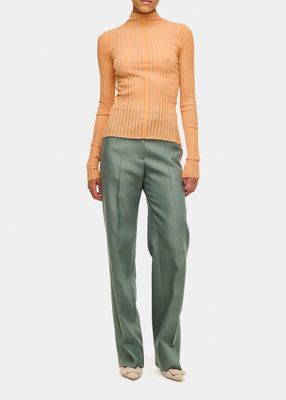 Ridley Transparent Pleated Sweater