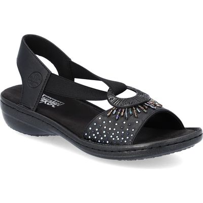 Rieker Regina 80 Sandal in Black 