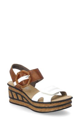 Rieker Rose 76 Platform Wedge Sandal in Weiss Sherry