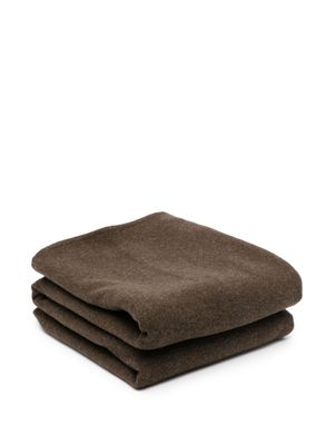 Rier finished-edge virgin wool blanket - Brown