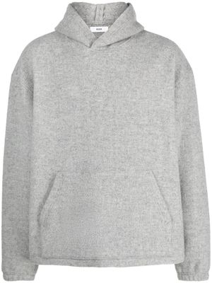 Rier fleece-textured virgin wool hoodie - Grey