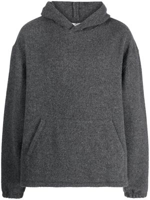 Rier mélange felted virgin wool hoodie - Grey