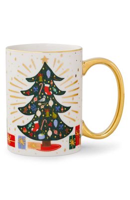 Rifle Paper Co. Christmas Tree Mug in White Multi