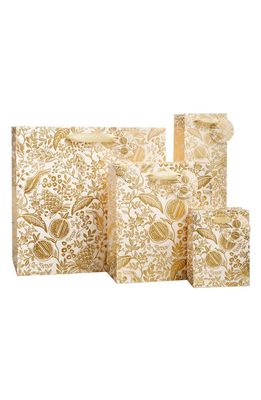 Rifle Paper Co. Set of 4 Pomegranate Gift Bag Set in White Gold