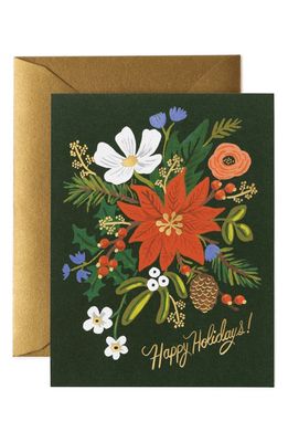 Rifle Paper Co. Set of 8 Holiday Bouquet Christmas Cards in Multi