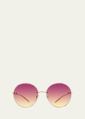 Rigby Rose Gold Titanium & Acetate Round Sunglasses