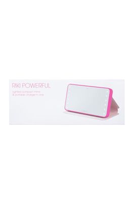 Riki Loves Riki Riki Powerful LED-lighted Mirror & Power Bank in Pink