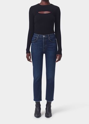 Riley Cropped Slim Straight Jeans