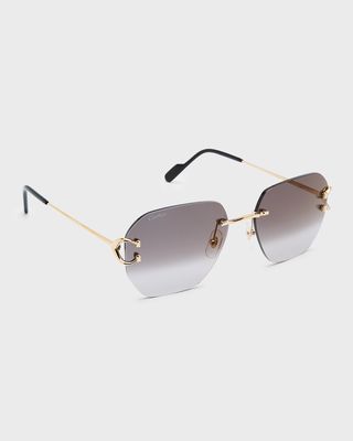 Rimless Square Metal Sunglasses