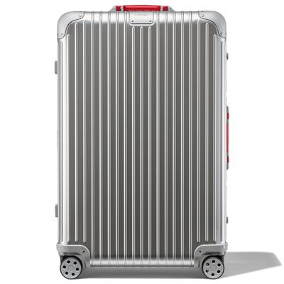 RIMOWA Original Check-In L Twist Suitcase in Silver and Red -  - 31,2x20,1x10,7