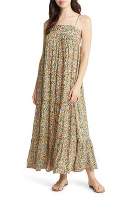 Rip Curl Afterglow Ditsy Floral Tiered Maxi Sundress in Green