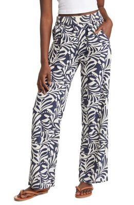 Rip Curl Afterglow Wide Leg Cotton Pants in Navy