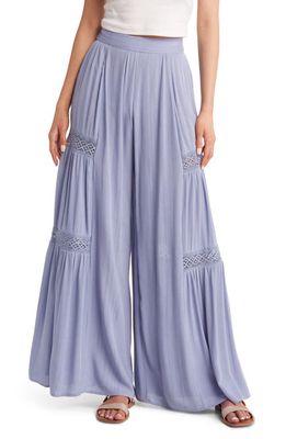 Rip Curl Alira Lace Inset Wide Leg Pants in Blue